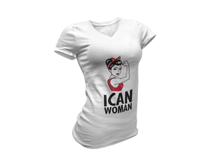 ICAN Woman "Can Do" V-Neck T-Shirt