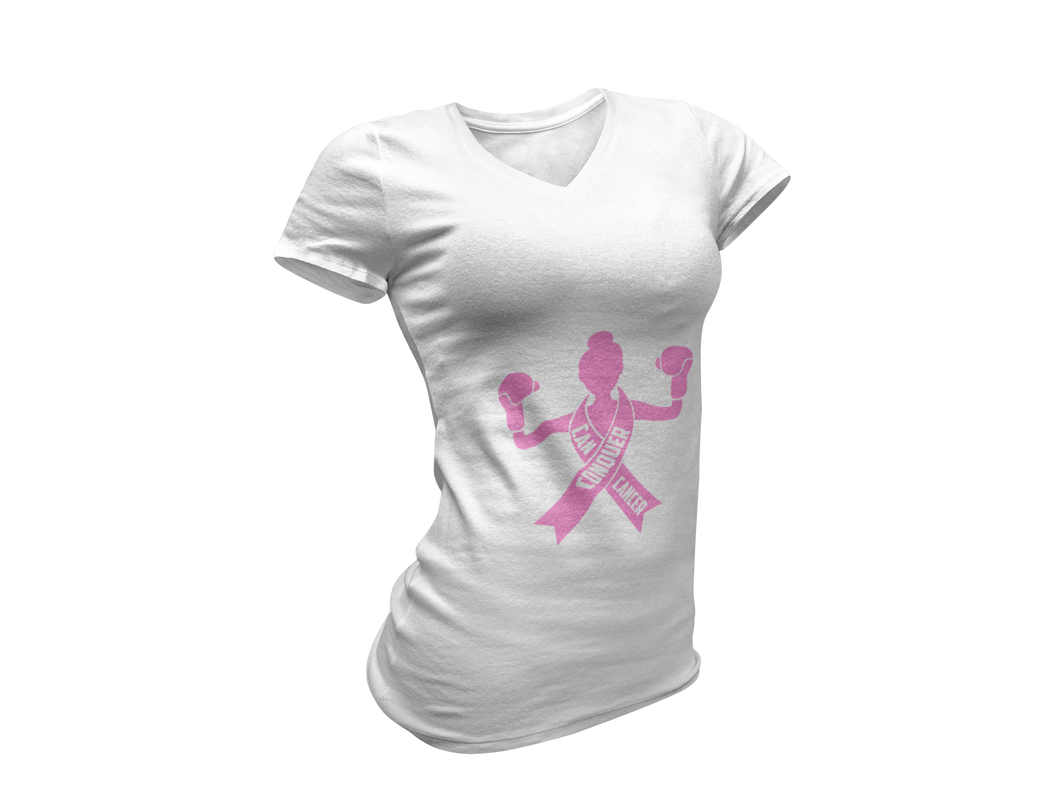 Can Conquer Cancer V-Neck T-Shirt